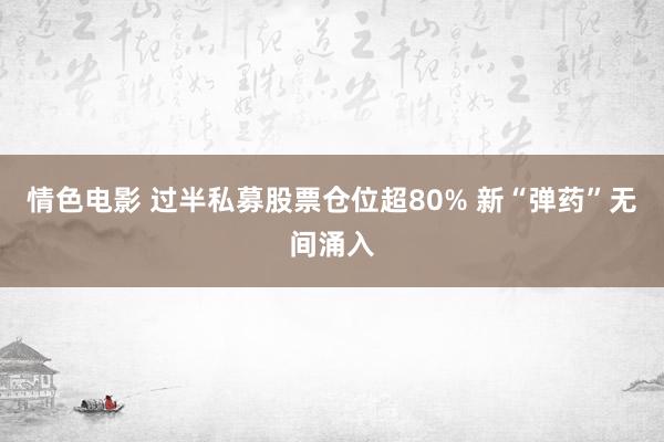 情色电影 过半私募股票仓位超80% 新“弹药”无间涌入