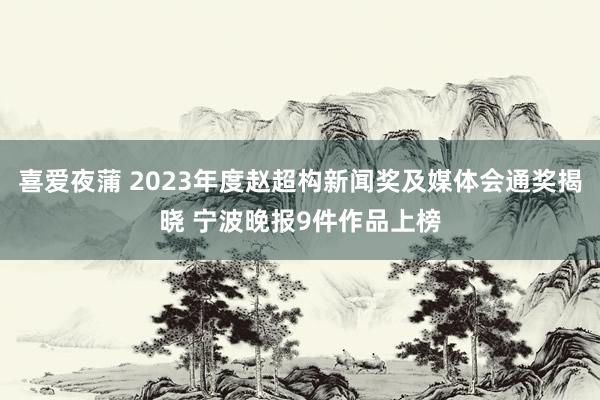 喜爱夜蒲 2023年度赵超构新闻奖及媒体会通奖揭晓 宁波晚报9件作品上榜