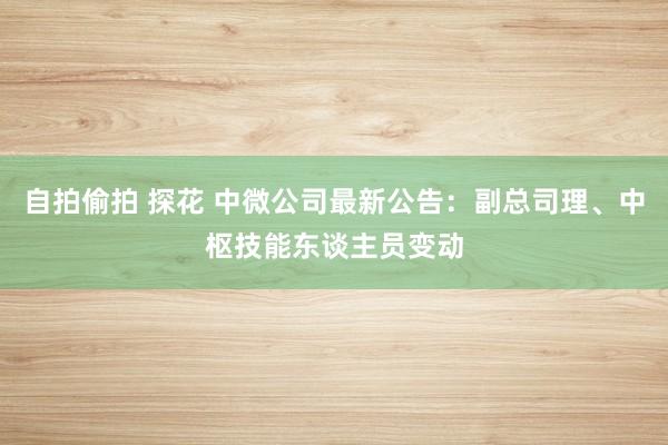 自拍偷拍 探花 中微公司最新公告：副总司理、中枢技能东谈主员变动