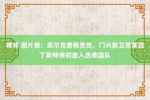 裸体 图片报：菲尔克鲁格受伤，门兴前卫克莱因丁斯特将初度入选德国队