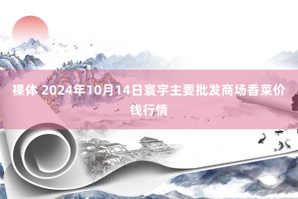 裸体 2024年10月14日寰宇主要批发商场香菜价钱行情