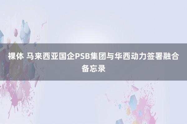 裸体 马来西亚国企PSB集团与华西动力签署融合备忘录