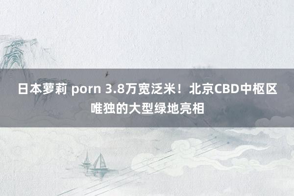 日本萝莉 porn 3.8万宽泛米！北京CBD中枢区唯独的大型绿地亮相