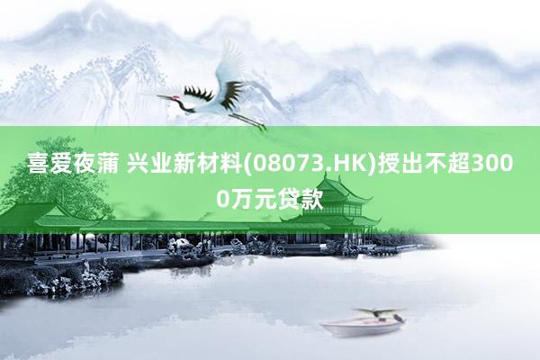 喜爱夜蒲 兴业新材料(08073.HK)授出不超3000万元贷款