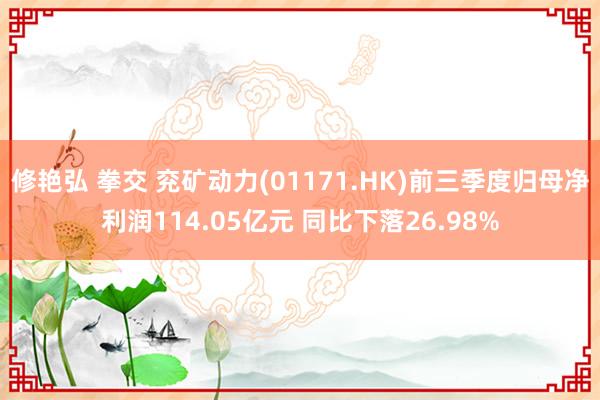 修艳弘 拳交 兖矿动力(01171.HK)前三季度归母净利润114.05亿元 同比下落26.98%