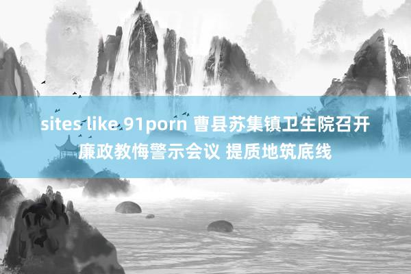 sites like 91porn 曹县苏集镇卫生院召开廉政教悔警示会议 提质地筑底线