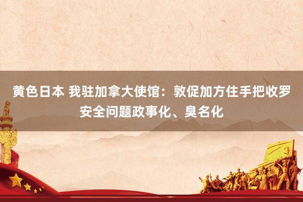 黄色日本 我驻加拿大使馆：敦促加方住手把收罗安全问题政事化、臭名化