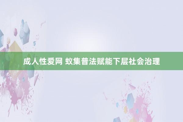 成人性爱网 蚁集普法赋能下层社会治理