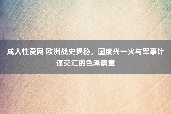 成人性爱网 欧洲战史揭秘，国度兴一火与军事计谋交汇的色泽篇章