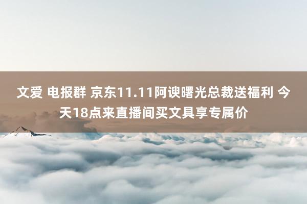 文爱 电报群 京东11.11阿谀曙光总裁送福利 今天18点来直播间买文具享专属价