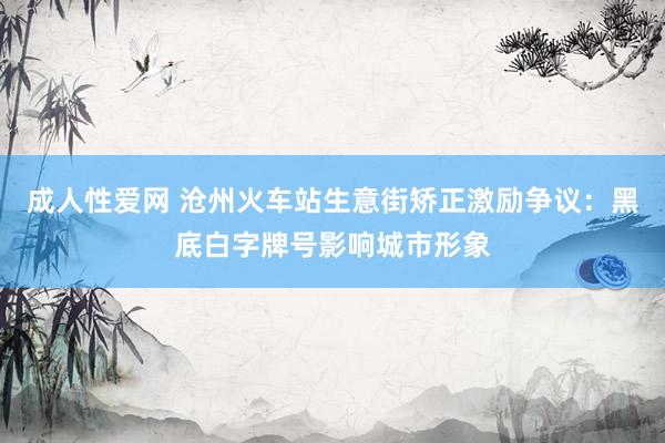 成人性爱网 沧州火车站生意街矫正激励争议：黑底白字牌号影响城市形象