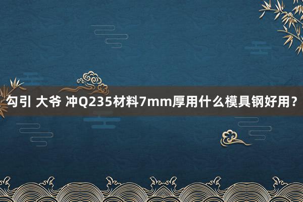 勾引 大爷 冲Q235材料7mm厚用什么模具钢好用？