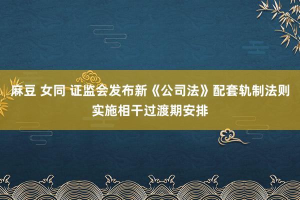 麻豆 女同 证监会发布新《公司法》配套轨制法则实施相干过渡期安排