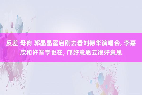 反差 母狗 郭晶晶霍启刚去看刘德华演唱会， 李嘉欣和许晋亨也在， 邝好意思云很好意思