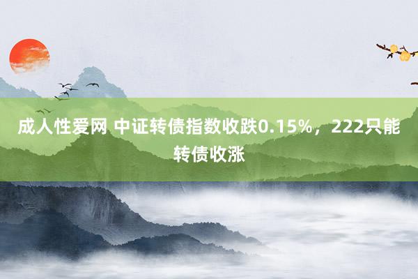 成人性爱网 中证转债指数收跌0.15%，222只能转债收涨