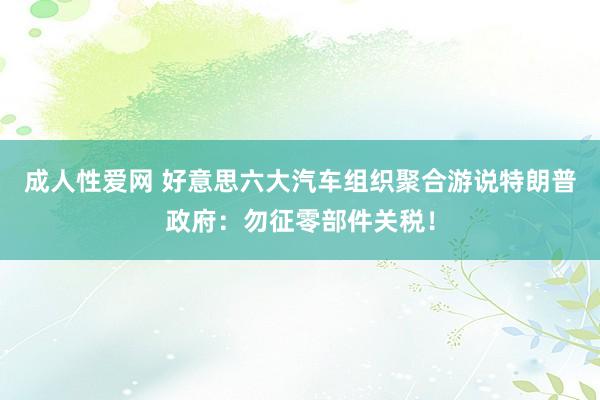 成人性爱网 好意思六大汽车组织聚合游说特朗普政府:勿征零部件关税!